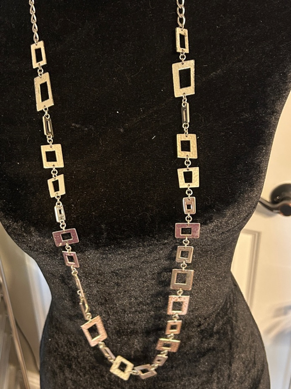 Brighton Silver and Purple Geometric Link Necklace - Women Jewelry